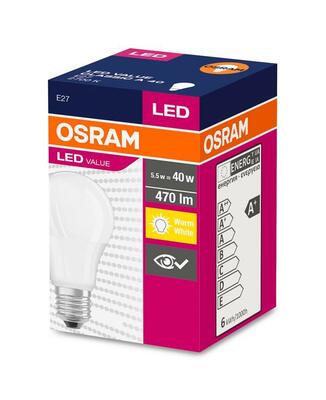 Ziarovka OSRAM® LED FR 040 (ean6972) non-dim, 5W / 827 E27 2700K Value CLASSIC A
