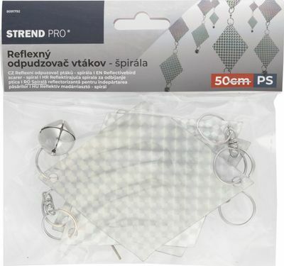 Strend Pro plašič vtákov špirála, reflexná, s rolničkou, 50 cm