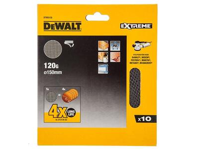 DeWalt brusná síťovina pro excentrické brusky 150mm P120, 10ks DTM3135