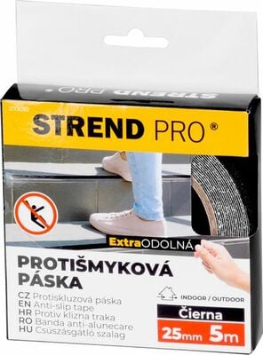 Strend Pro lepiaca páska protišmyková, extra odolná, čierna 25 mm, L-5 m