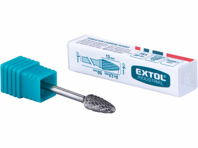 Extol Industrial fréza karbidová konvexná, polguľatá, ø6mm, rezná dĺžka 13mm, stopka ø3mm, 8703853