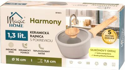 MagicHome Harmony rajnica so sklenenou pokrievkou, 16 cm