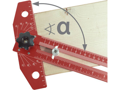 Fortum hliníkový uholník posuvný, 35x19cm, nastaviteľný uhol, 4784110