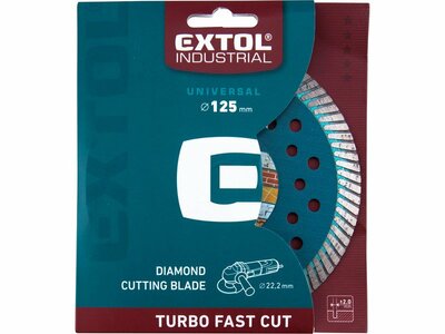 Extol Industrial kotúč rezný diamantový Turbo FastCut, 125mm 8703052