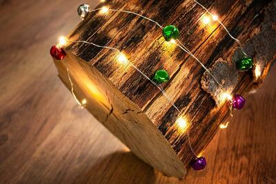 Reťaz MagicHome Vianoce Bell, 20 LED biela, so zvončekom, 2xAA, jednoduché svietenie, osvetlenie, L-