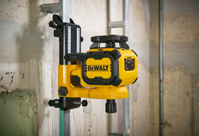 DeWalt DCLE15211R rotační laser s červeným paprskem, stativem a nivelační latí