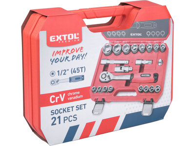 Extol Premium sada nástrčných kľúčov, 1/2", 21-dielna, 8818323