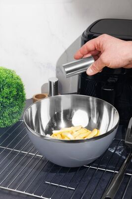 MagicHome sada solničky a koreničky, dřevěný stojan, nerez
