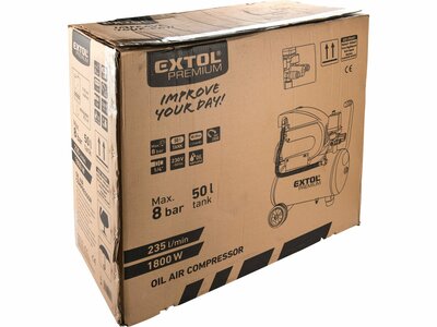 Extol Premium olejový kompresor 50litrov, max. 8bar, 8895315