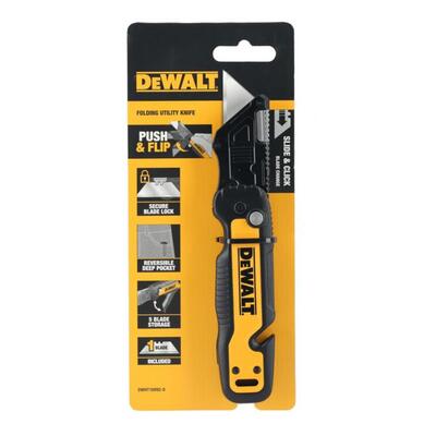 DeWalt sklápací nôž s pevnou čepeľou a zásobníkom DWHT10992-0