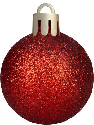 MagicHome vianočné gule na stromček, červené, mix 47 ks