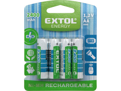 Extol Energy baterie dobíjecí 4ks, 1,2V, typ AA, 42061