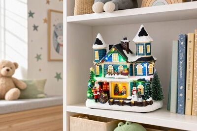 Dekorácia MagicHome Vianoce, Domček, LED, 3xAA, 20x13x23 cm
