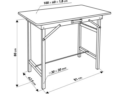 Extol Craft pracovný stôl skladací, 100x80cm, doska 18mm, max. 100kg