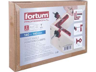 Fortum uholník pravouhlý so svorkami, 140x140mm, 4 svorky, 4784120