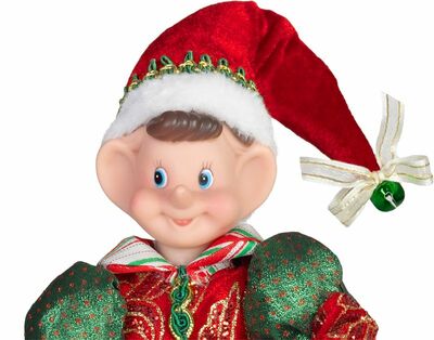 Dekorácia MagicHome Vianoce, Elf, červený-zelený, 30 cm