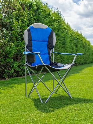 Strend Pro skladacia stolička modrá, kempingová, 80x50x105 cm