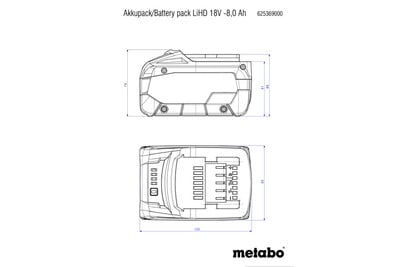 Metabo akumulátor Li-HD 18V 10,0Ah 625367000