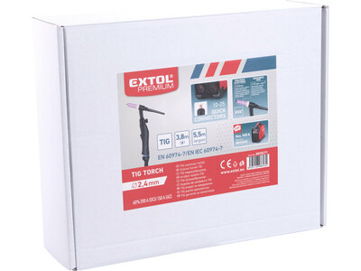 Extol Premium zvárací horák TIG s rýchlokonektorom 10-25, 3,8m/5,5m 8898271