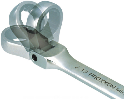 Proxxon sada očko-vidlicových klíčů s kloubovou ráčnou 8-19 / 7-dílná 23 068