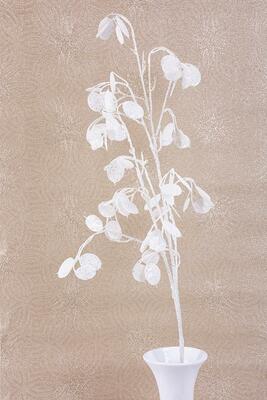 Vetvička MagicHome Vianoce, MoneyPlant.White, biela, 56x107 cm