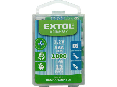 Extol Energy baterie dobíjecí 12ks, 1,2V, typ AAA, 42062
