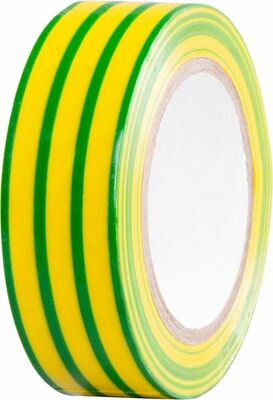 Strend Pro izolačná lepiaca páska do 600V, zelenožltá, PVC, 19 mm, L-10 m, 10ks