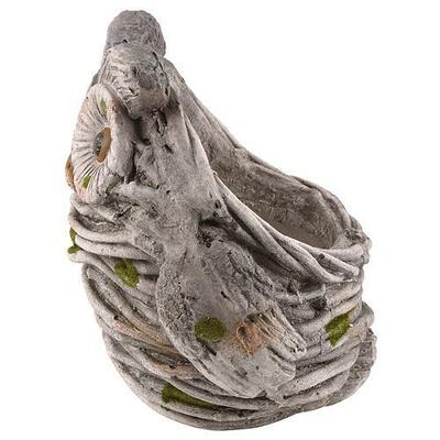 Dekorácia MagicHome Gecco, Sova v hniezde, magnesia, 28x24x30 cm