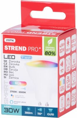 Žiarovka Strend Pro Smart, wifi, mení farby RGB, 5 W, GU10