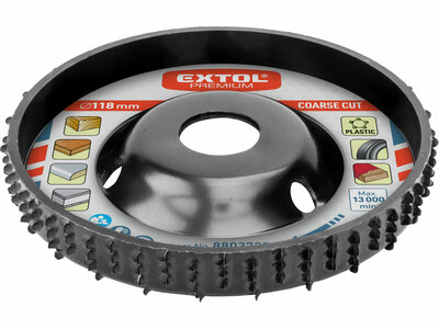 Extol Premium rašpľový kotúč hrubý oblý, ø118x18x22,2mm 8803720