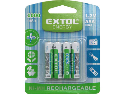 Extol Energy baterie dobíjecí 4ks, 1,2V, typ AAA, 42060
