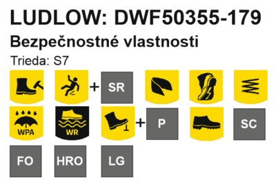 DeWalt pracovná obuv Ludlow s oceľovou špicou, vysoká vodotesná veľkosť 45