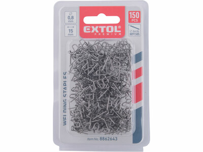 Spona na zošívanie plastov, Ø0,8x15mm, 150ks, vlna veľká, EXTOL PREMIUM