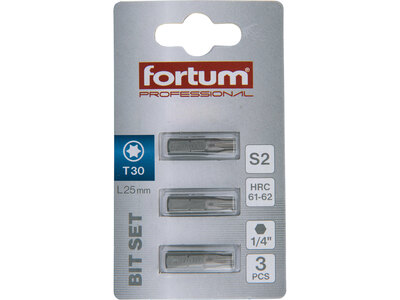 Fortum bit torx 3ks, T 30x25mm, S2, 4741430