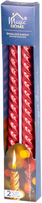 Sviečka MagicHome Vianoce, 25 cm, bal. 2 ks, červená, špirálová