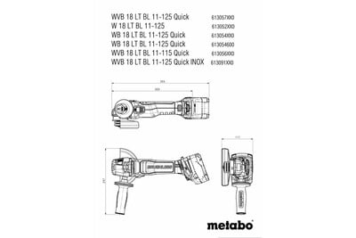 Metabo W 18 LT BL 11-125 aku uhlová brúska 125mm, bez aku 613052840