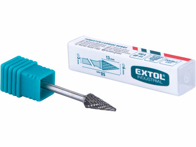 Extol Industrial fréza karbidová kónická špicatá, ø6mm, rezná dĺžka 13mm, stopka ø3mm, 8703893
