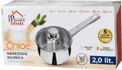 Rajnica MagicHome Chloe, 18 cm, 2 lit. so sklenenou pokrievkou, nerez