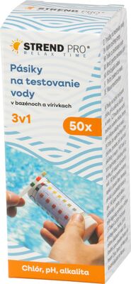 Strend Pro pásiky na testovanie vody, 3v1- chlór/pH/alkalita, 50ks