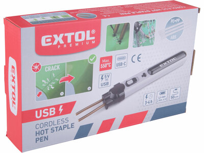 Extol Premium aku zváračka na plasty akumulátorová, 1x 2Ah aku, 8891505