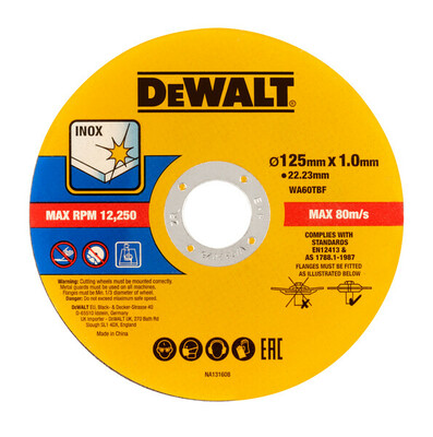 DeWalt rezný kotúč na oceľ a nerez 125x1mm, 50ks DT20598