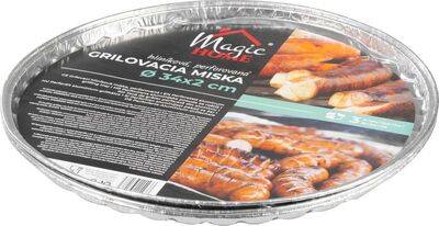 MagicHome grilovací miska perforovaná kulatá hliníková 34x2 cm, 3ks