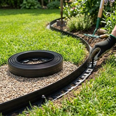 Strend Pro Garden trávníkový lem elastický, černý, výška 4cm, 10m