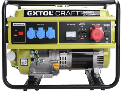 Extol Craft elektrocentrála rámová benzínová, 3F, 5,5kW / 400V, 421011