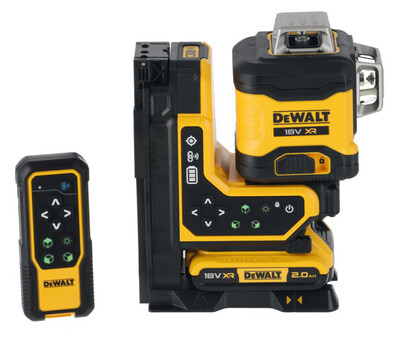 DeWalt DCLE34035D1 krížový laser zelený 3x360° s diaľkovým ovládaním 18V 1x2,0Ah aku
