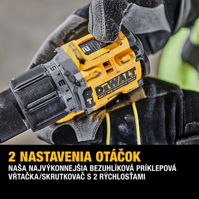 DeWalt DCD800S2T aku príklepová vŕtačka 18V, 2x3,5Ah aku Powerstack