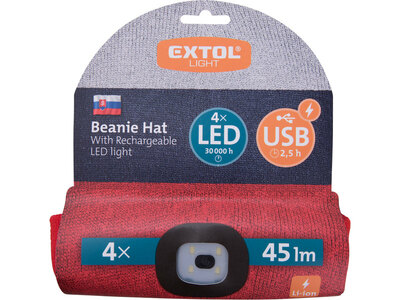 Extol Light čepice s čelovkou LED, trikolóra 43451