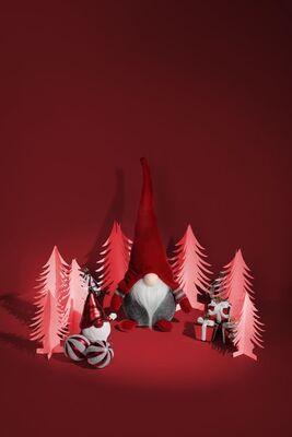 MagicHome vianočné gule na stromček, červené, mix 47 ks