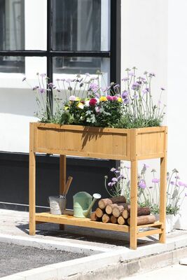 Strend Pro Garden, 89x33x76 cm vyvýšený záhon drevený, so spodnou policou 89x33x76cm