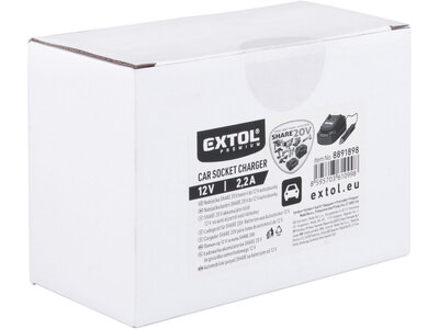 Extol Premium Share20V  nabíjačka akumulátorov do auta, 12V/2,2A, pre náradie 889188x